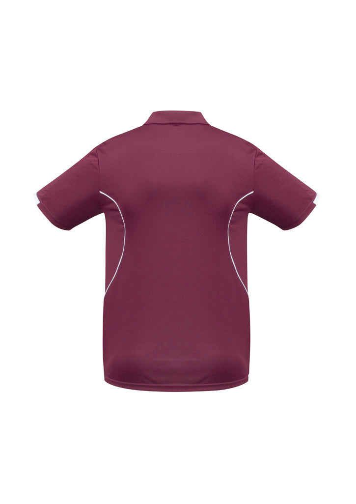 Biz Collection Mens Razor Short Sleeve Polo - Maroon/White