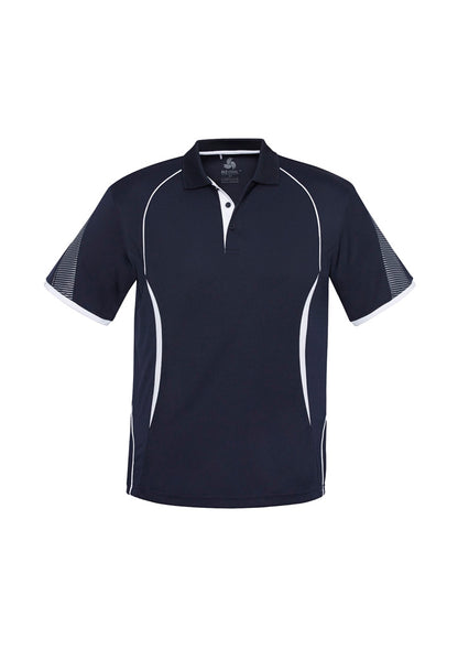 Biz Collection Mens Razor Short Sleeve Polo - Navy/White