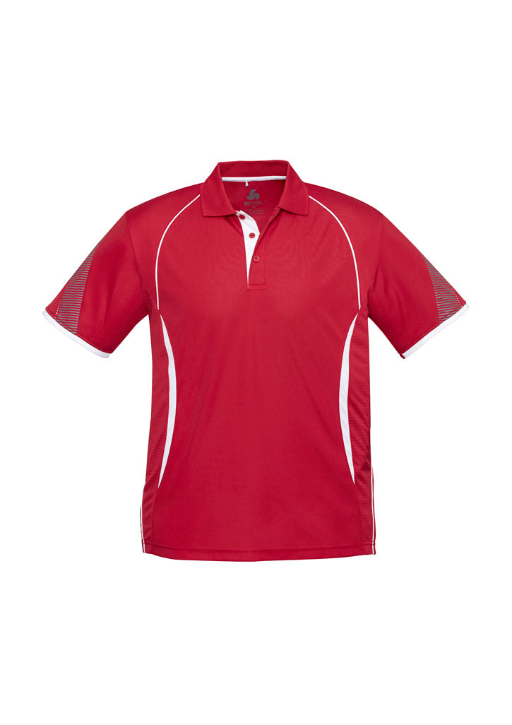 Biz Collection Mens Razor Short Sleeve Polo - Red/White