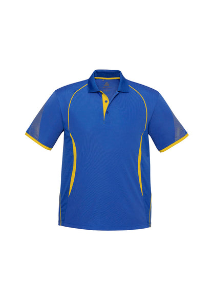 Biz Collection Mens Razor Short Sleeve Polo - Royal/Gold