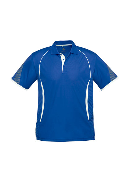 Biz Collection Mens Razor Short Sleeve Polo - Royal/White