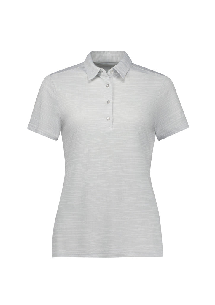 Biz Collection Womens Orbit Short Sleeve Polo - Silver