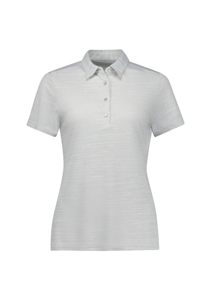 Biz Collection Womens Orbit Short Sleeve Polo - Silver