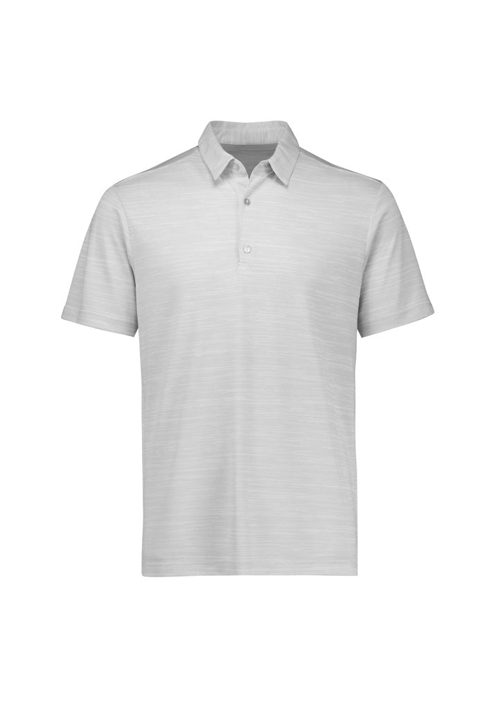 Biz Collection Mens Orbit Short Sleeve Polo - Silver