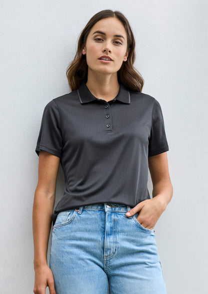 Biz Collection Womens Echo Short Sleeve Polo - Black Graphite