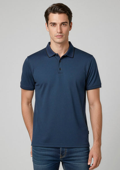 Biz Collection Mens Echo Short Sleeve Polo - Carbon Blue