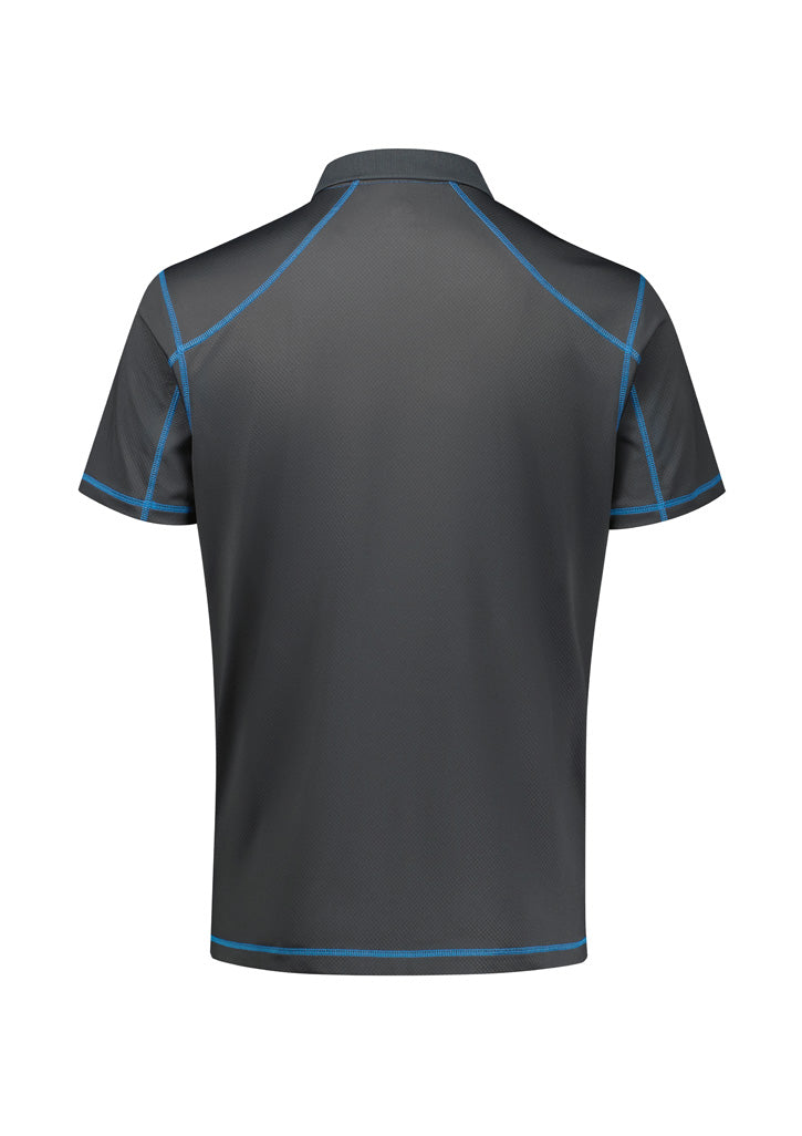 Biz Collection Mens Dart Short Sleeve Polo - Grey/Cyan