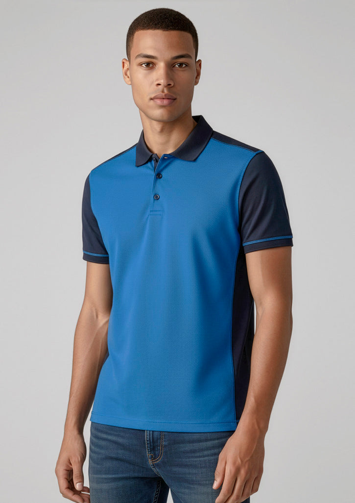Biz Collection Mens Dart Short Sleeve Polo - Navy/Royal