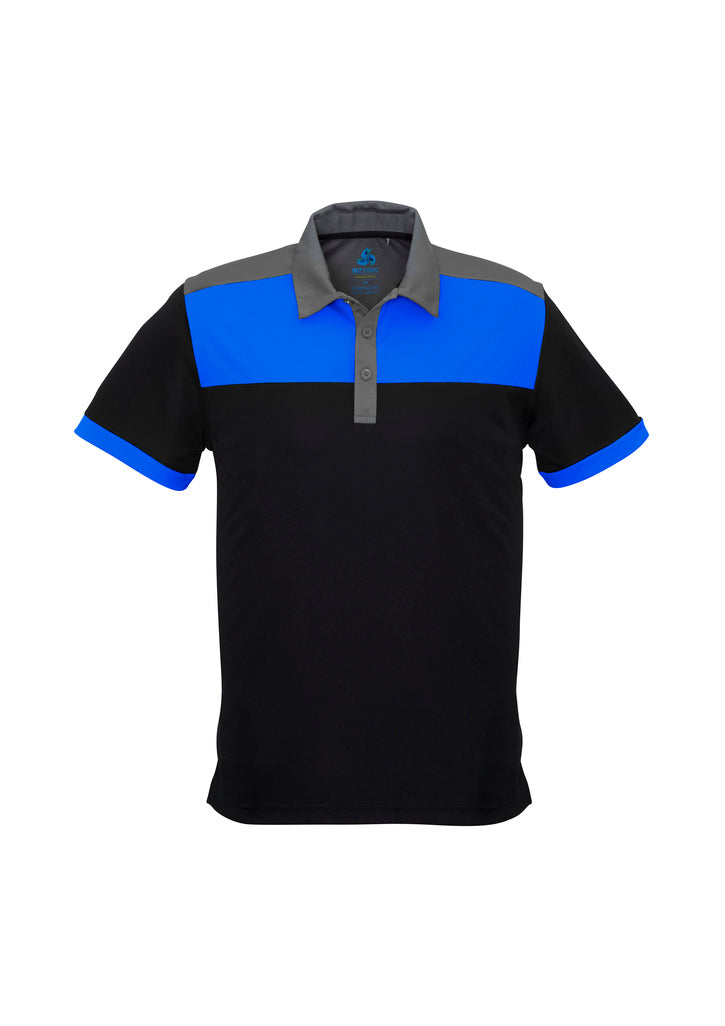 Biz Collection Mens Charger Short Sleeve Polo - Black/Red/Grey
