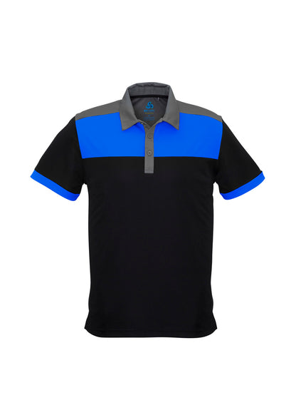 Biz Collection Mens Charger Short Sleeve Polo - Black/Red/Grey
