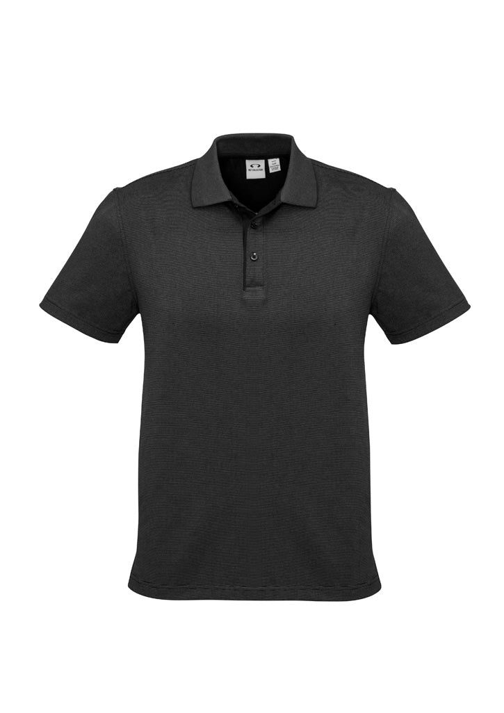 Biz Collection Mens Shadow Short Sleeve Polo - Graphite Black