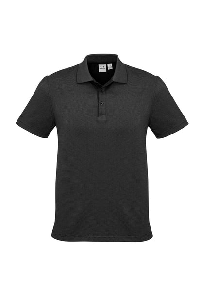 Biz Collection Mens Shadow Short Sleeve Polo - Graphite Black