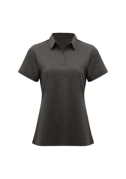 Biz Collection Womens Lotus Short Sleeve Polo - Charcoal