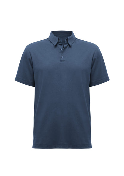Biz Collection Mens Lotus Short Sleeve Polo - Mineral Blue