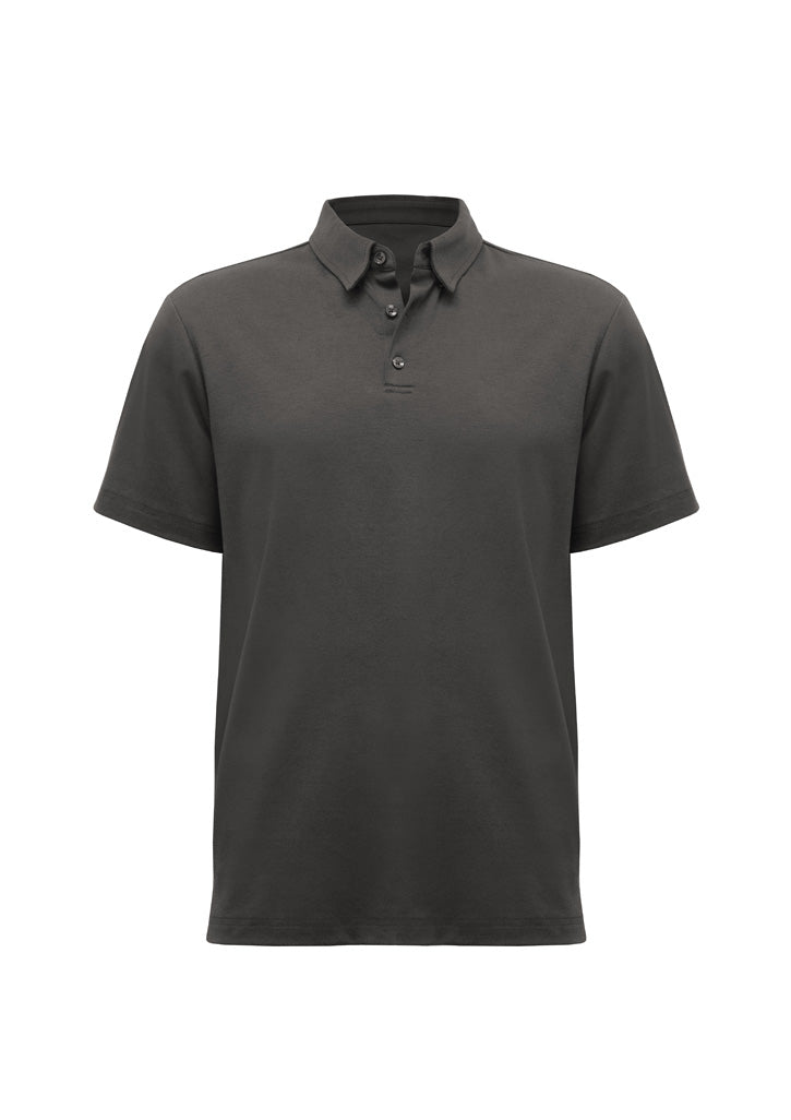 Biz Collection Mens Lotus Short Sleeve Polo - Charcoal