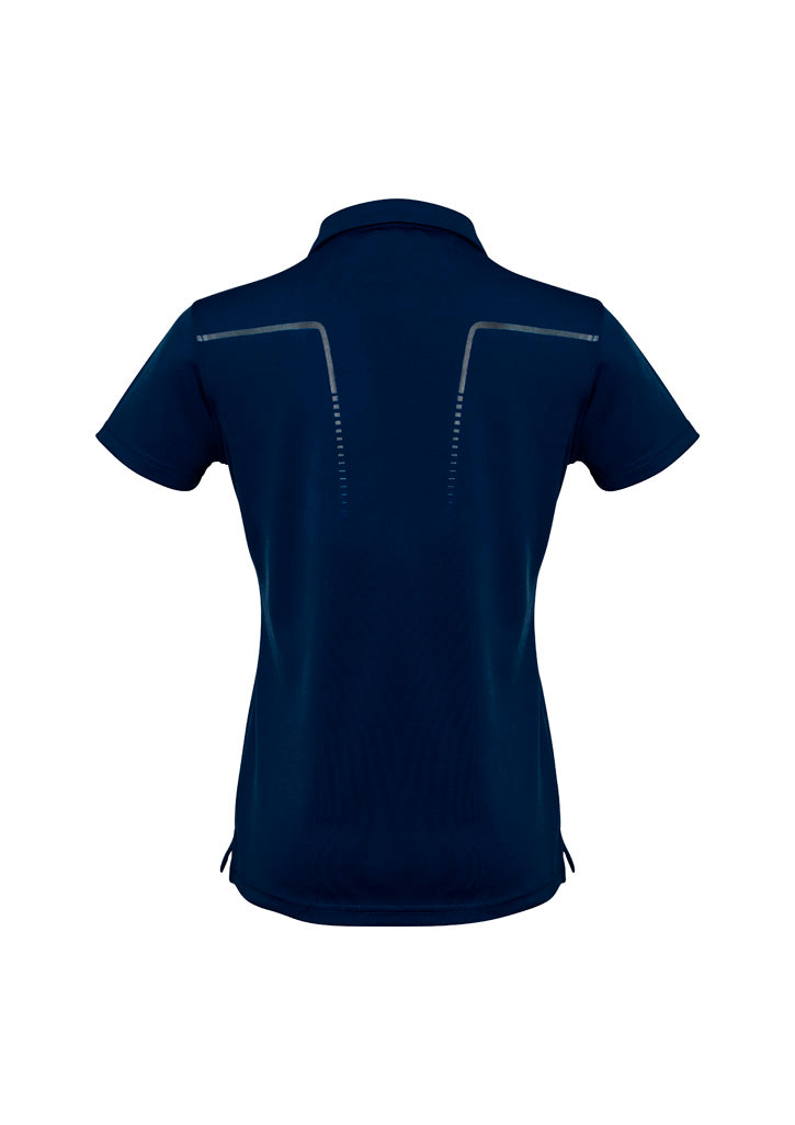 Biz Collection Womens Cyber Short Sleeve Polo - Navy/Silver