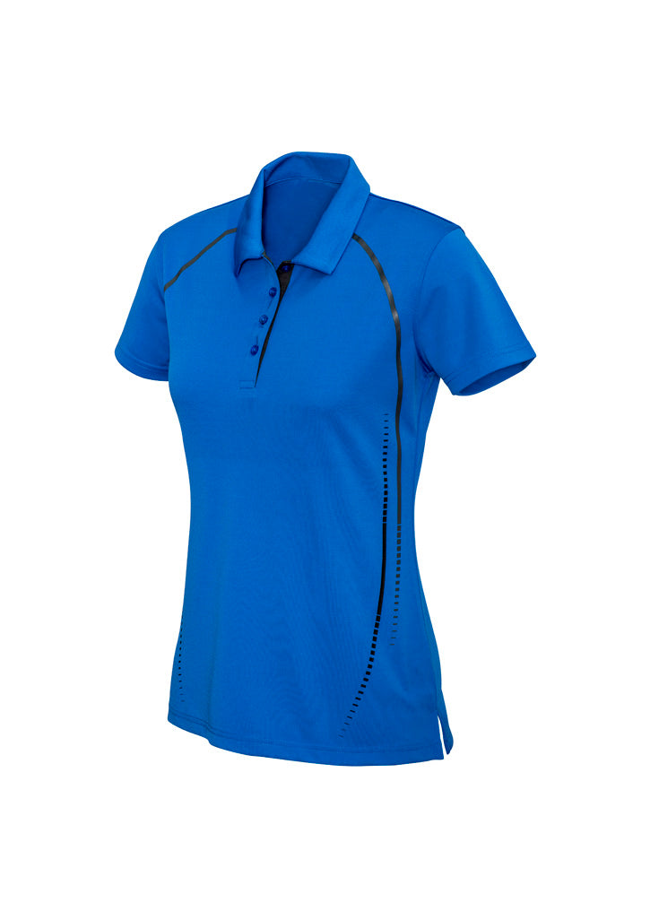 Biz Collection Womens Cyber Short Sleeve Polo - Royal/Silver