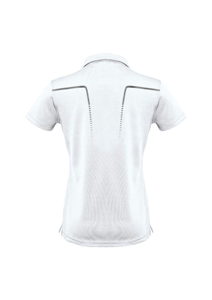 Biz Collection Womens Cyber Short Sleeve Polo - White/Silver