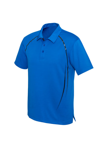 Biz Collection Mens Cyber Short Sleeve Polo - Royal/Silver