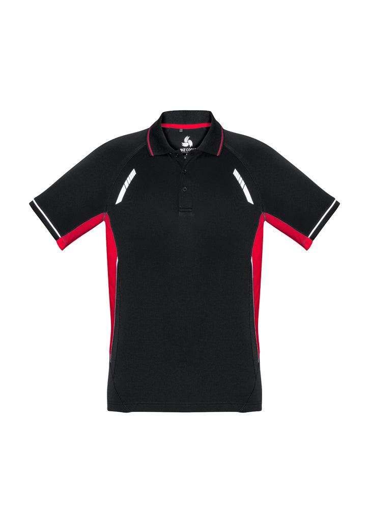 Biz Collection Kids Renegade Short Sleeve Polo - Black/Red/Silver