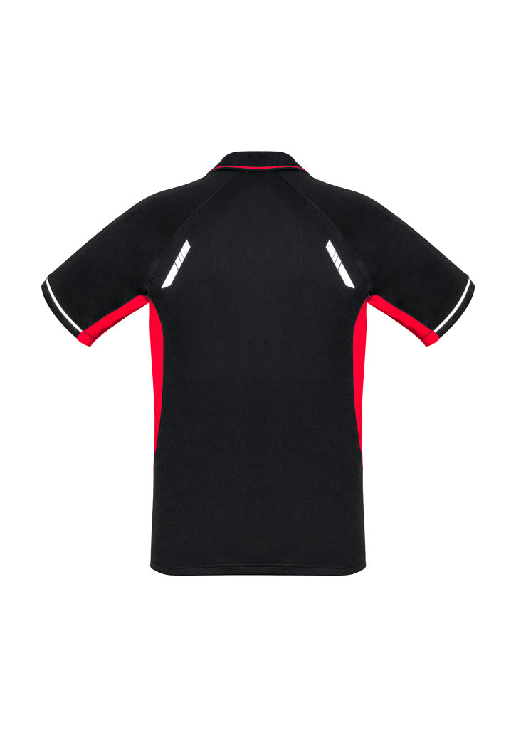 Biz Collection Kids Renegade Short Sleeve Polo - Black/Red/Silver