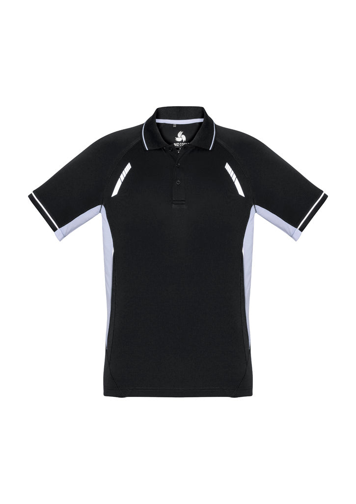 Biz Collection Kids Renegade Short Sleeve Polo - Black/White/Silver