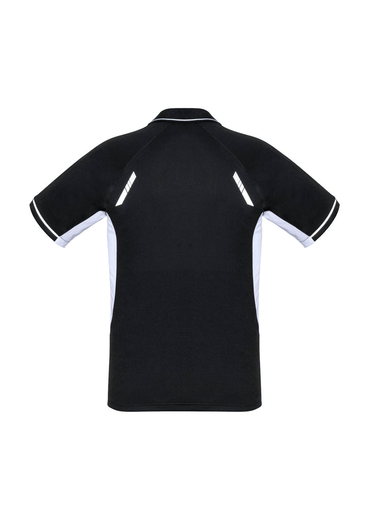 Biz Collection Kids Renegade Short Sleeve Polo - Black/White/Silver