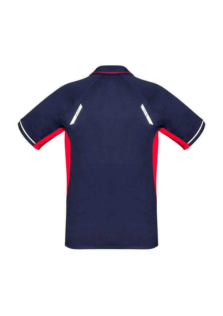 Biz Collection Kids Renegade Short Sleeve Polo - Navy/Red/Silver