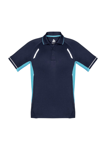 Biz Collection Kids Renegade Short Sleeve Polo - Navy/Sky/Silver