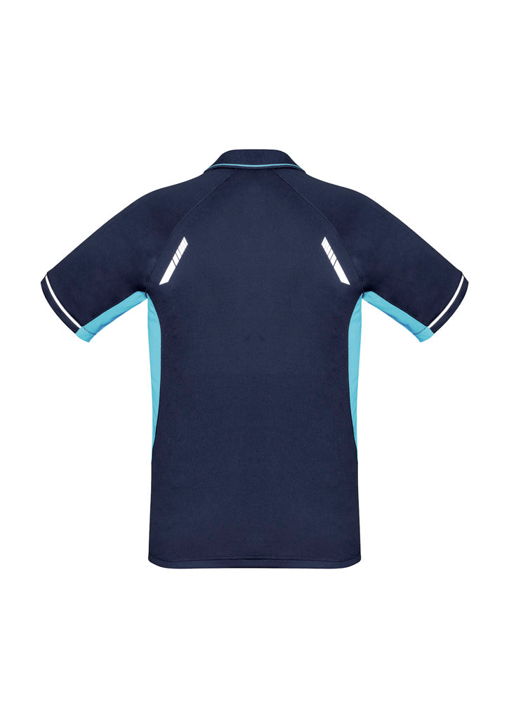 Biz Collection Kids Renegade Short Sleeve Polo - Navy/Sky/Silver
