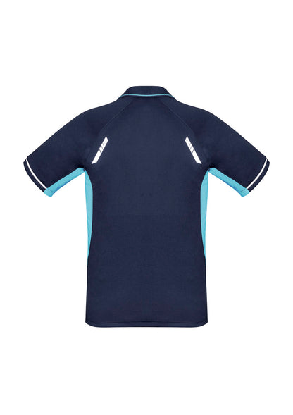 Biz Collection Kids Renegade Short Sleeve Polo - Navy/Sky/Silver