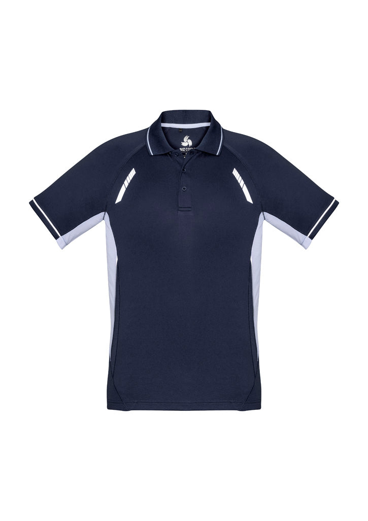 Biz Collection Kids Renegade Short Sleeve Polo - Navy/White/Silver