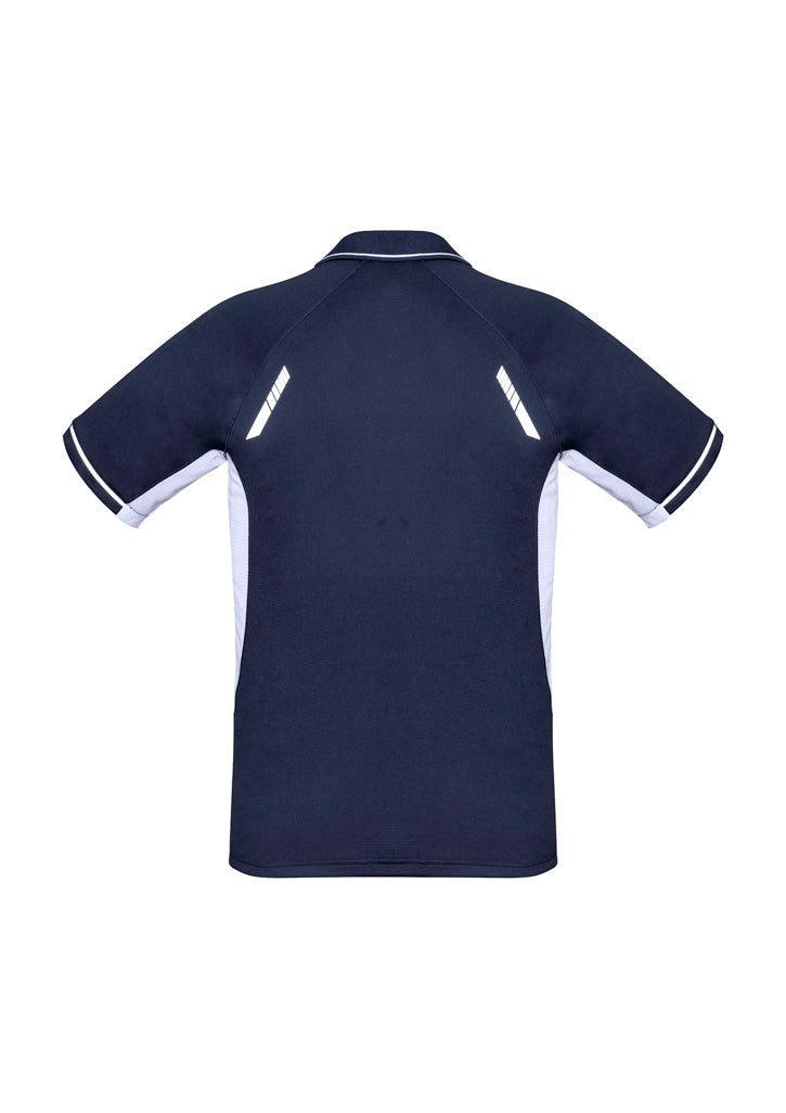 Biz Collection Kids Renegade Short Sleeve Polo - Navy/White/Silver