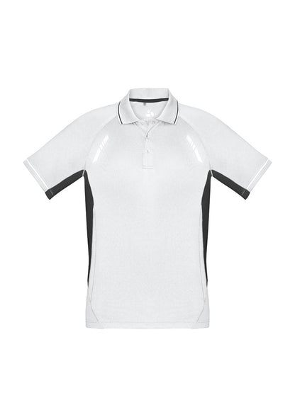 Biz Collection Kids Renegade Short Sleeve Polo - White/Black/Silver