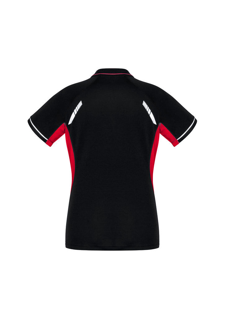 Biz Collection Womens Renegade Short Sleeve Polo - Black/Red/Silver