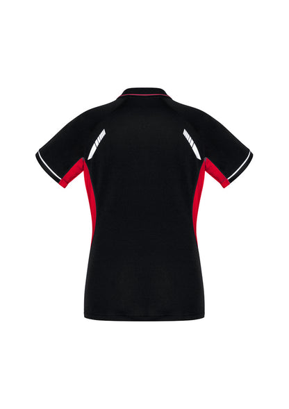 Biz Collection Womens Renegade Short Sleeve Polo - Black/Red/Silver