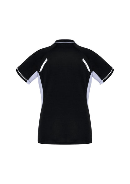Biz Collection Womens Renegade Short Sleeve Polo - Black/White/Silver