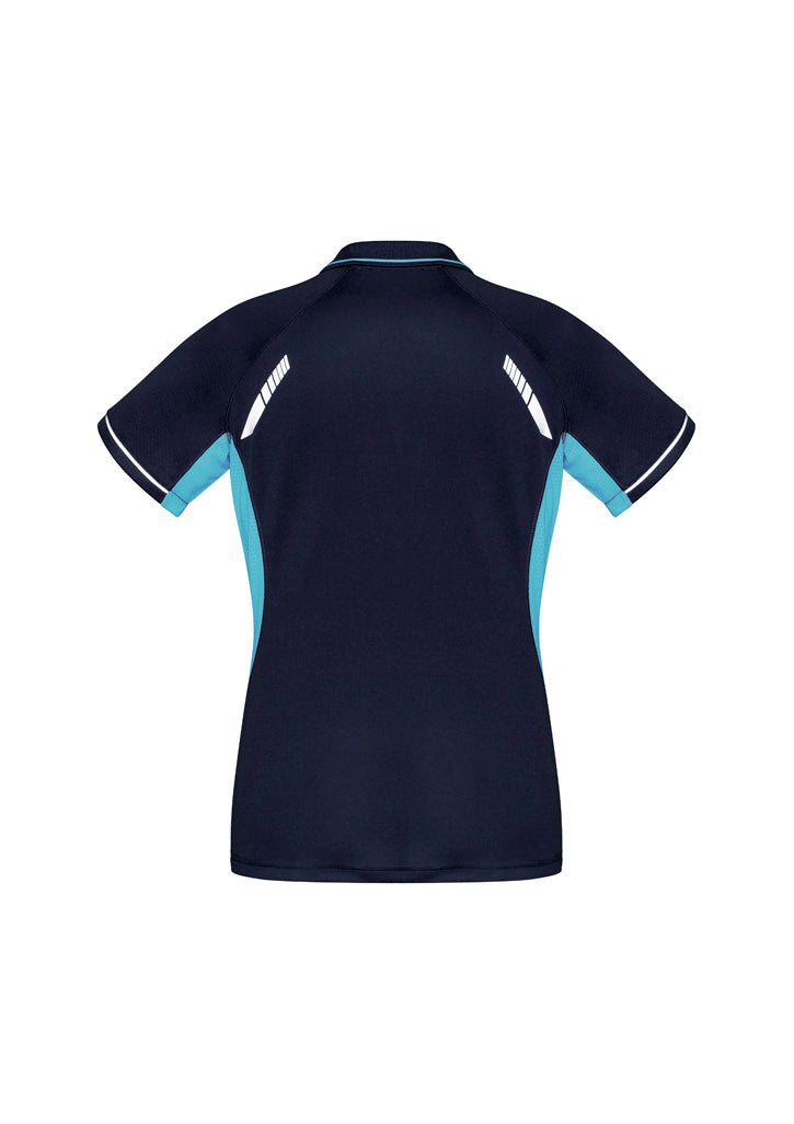 Biz Collection Womens Renegade Short Sleeve Polo - Navy/Sky/Silver