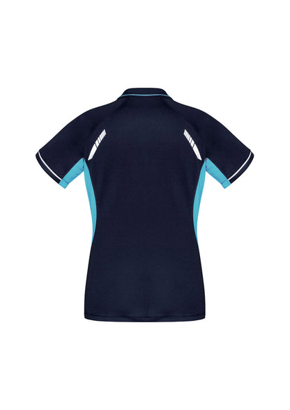 Biz Collection Womens Renegade Short Sleeve Polo - Navy/Sky/Silver