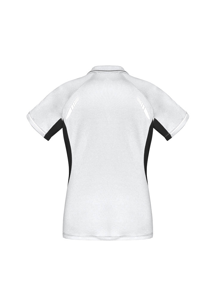 Biz Collection Womens Renegade Short Sleeve Polo - White/Black/Silver