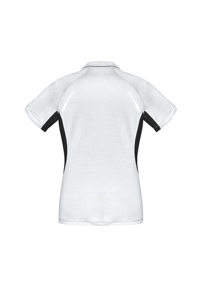 Biz Collection Womens Renegade Short Sleeve Polo - White/Black/Silver