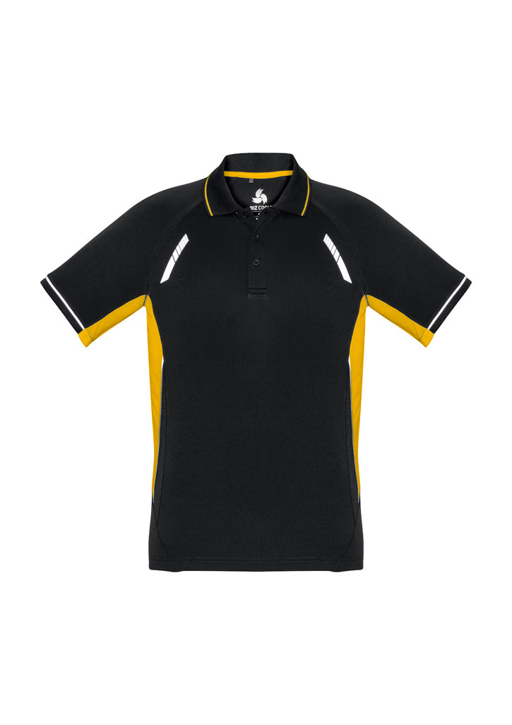 Biz Collection Mens Renegade Short Sleeve Polo - Navy/White/Silver