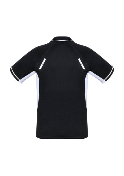 Biz Collection Mens Renegade Short Sleeve Polo - Black/White/Silver