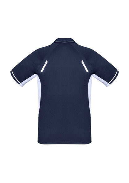 Biz Collection Mens Renegade Short Sleeve Polo - Navy/White/Silver