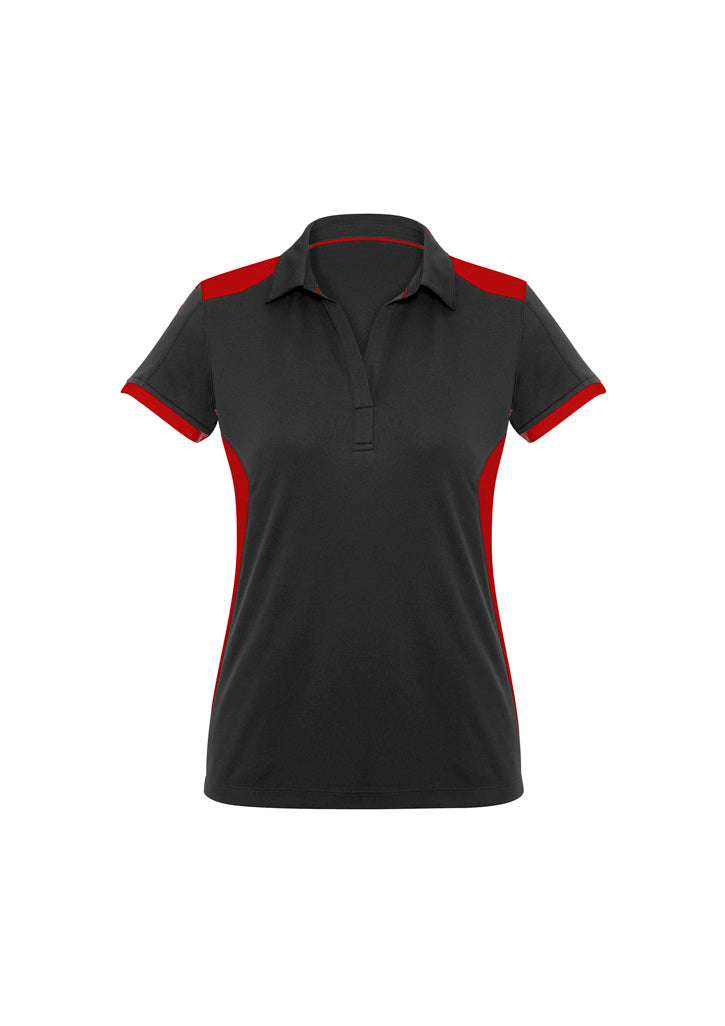 Biz Collection Womens Rival Short Sleeve Polo - Grey/Red