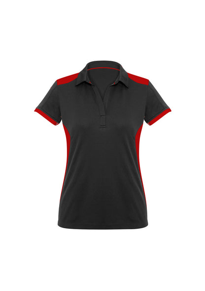 Biz Collection Womens Rival Short Sleeve Polo - Grey/Red