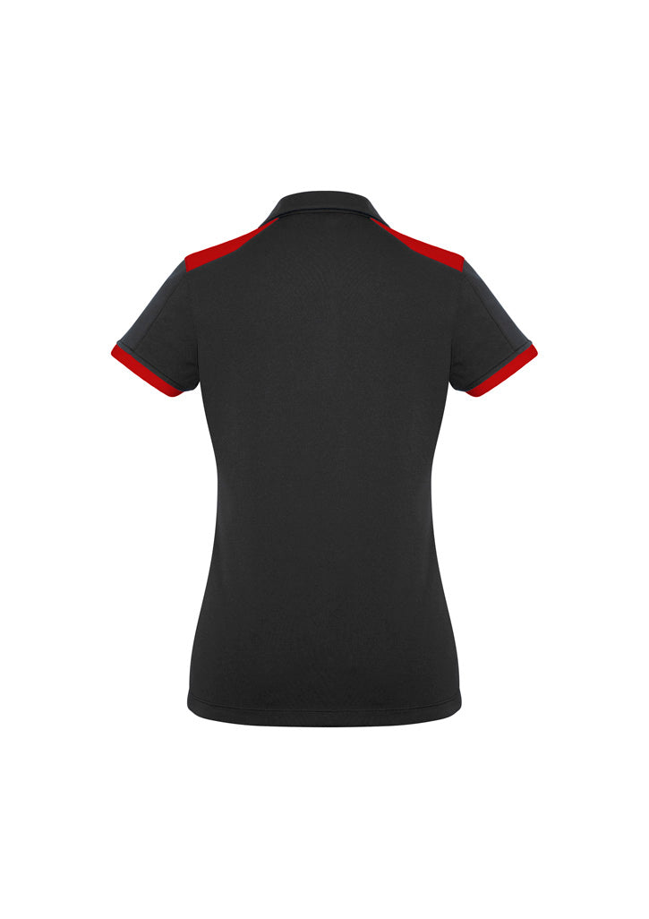 Biz Collection Womens Rival Short Sleeve Polo - Black/Red