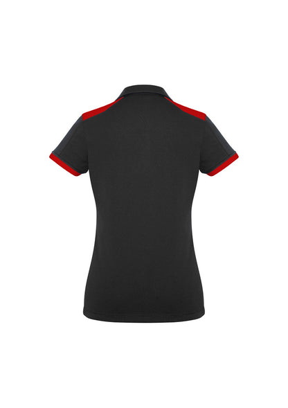 Biz Collection Womens Rival Short Sleeve Polo - Black/Red