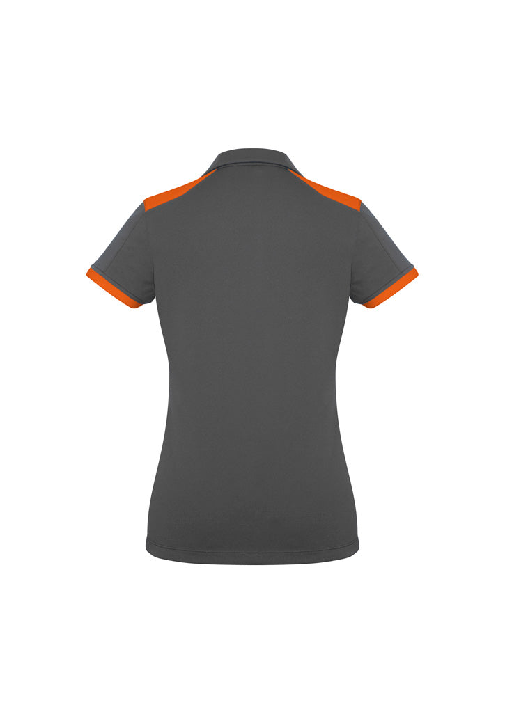 Biz Collection Womens Rival Short Sleeve Polo - Grey/Orange