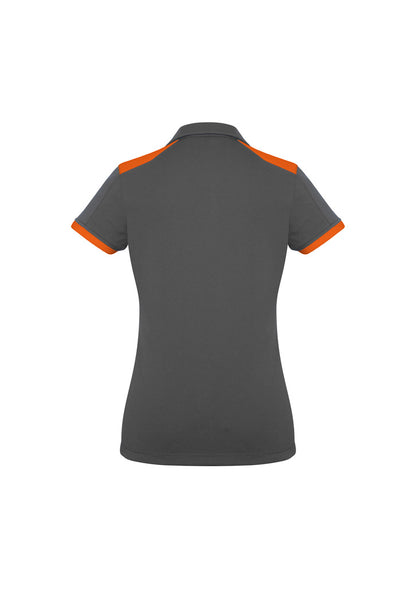 Biz Collection Womens Rival Short Sleeve Polo - Grey/Orange